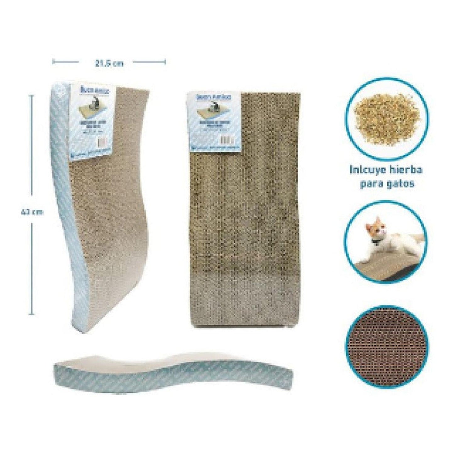 Rascador Para Gatos Ondulado De Cartón + Catnip