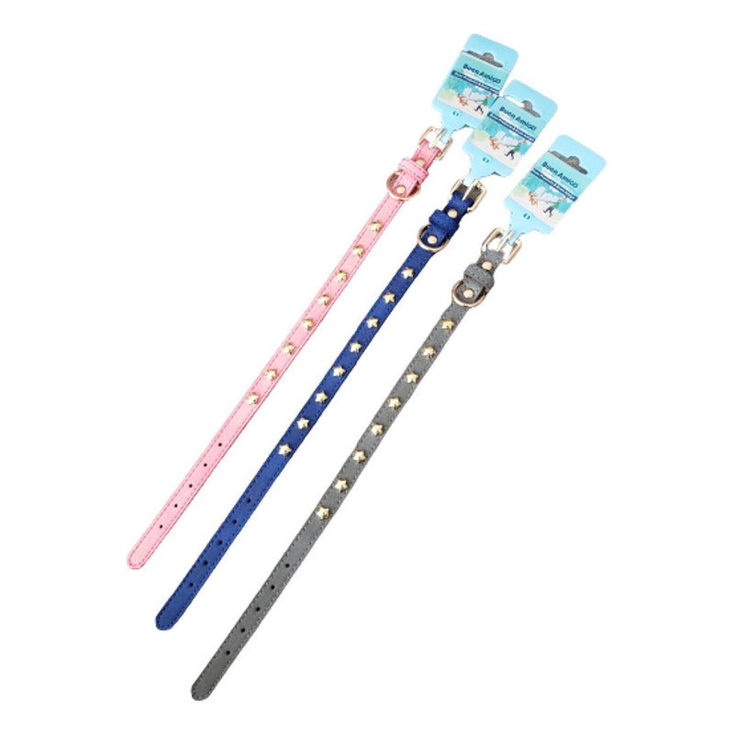 Collar Para Perros Con Hebilla Diseño Estrellas - Talla M