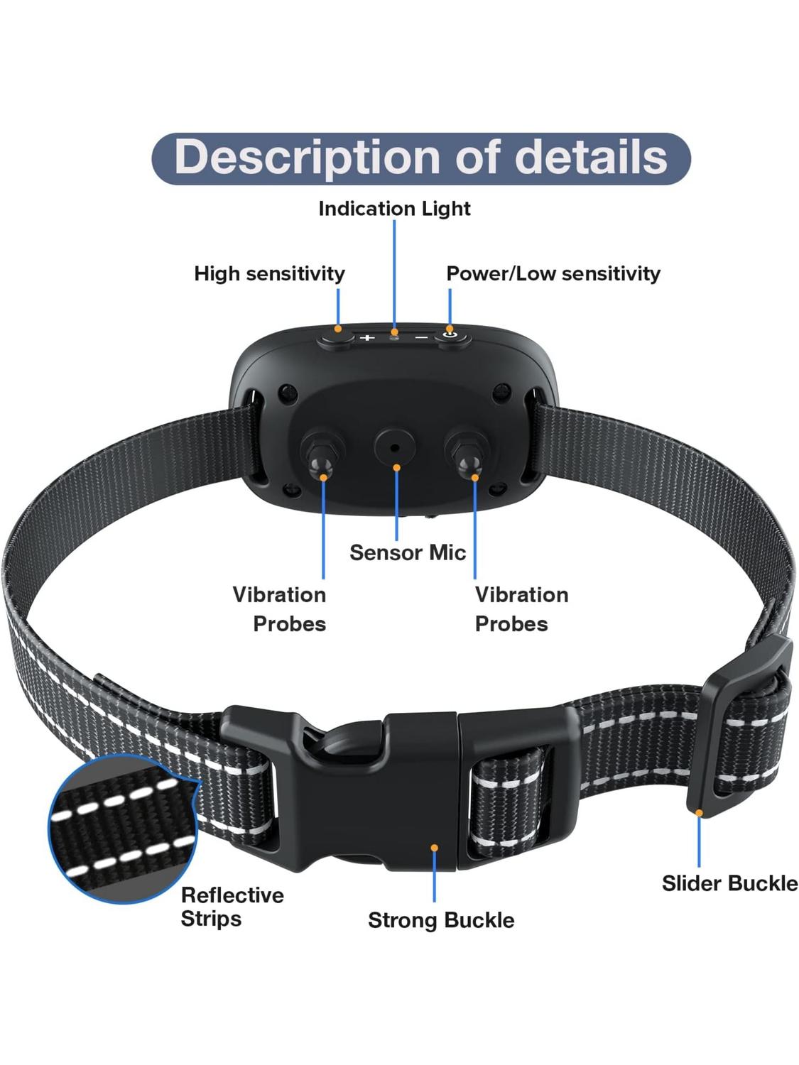 Collar de entrenamiento anti ladrido con vibracion