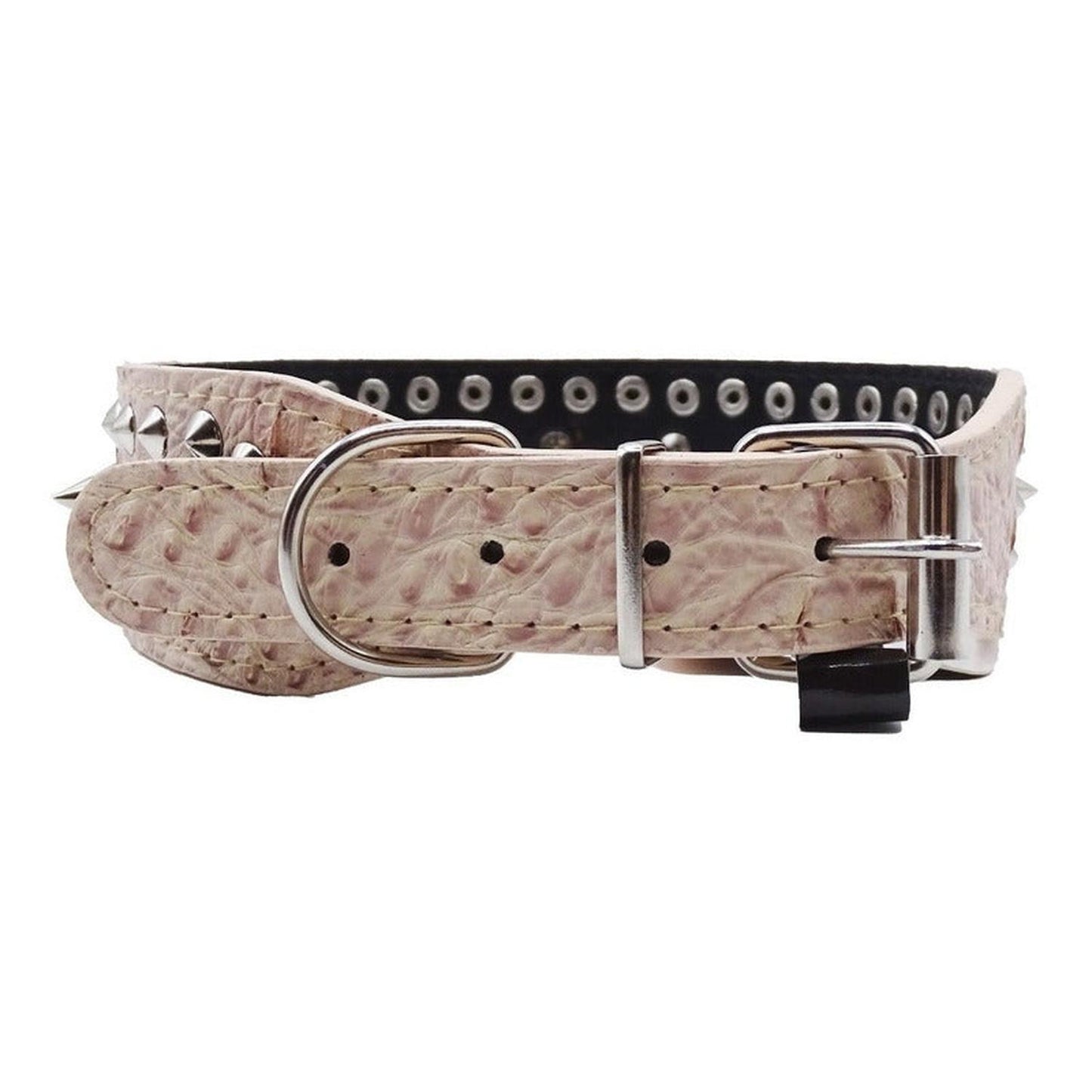 Collar Cuerina Con Púas Para Perros 58 Cm Reforzado Talla M