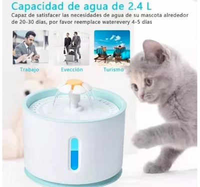 Fuente de Agua USB para Mascotas – 2.4L Hidratación Continua