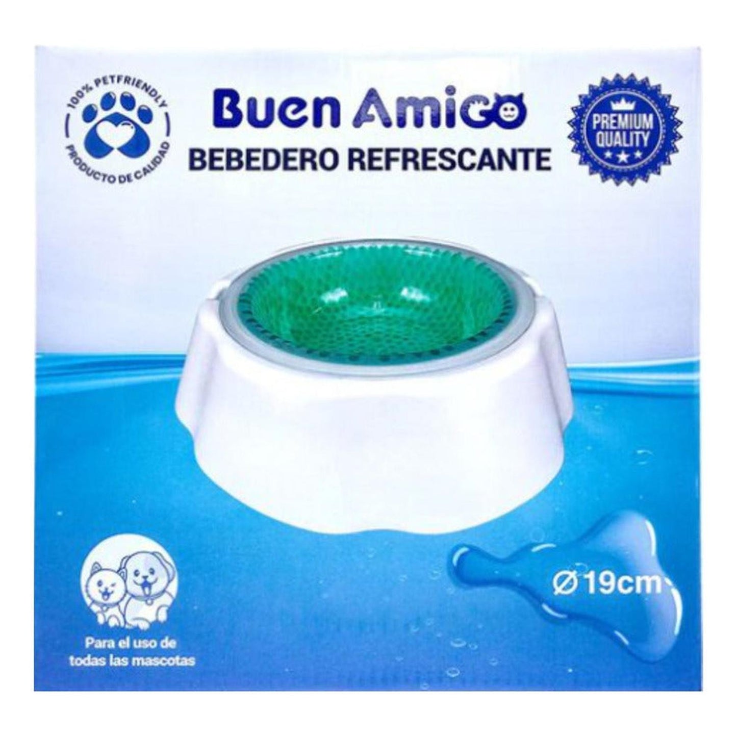 Plato Bebedero De Enfriamiento Para Mascotas 19 Cm