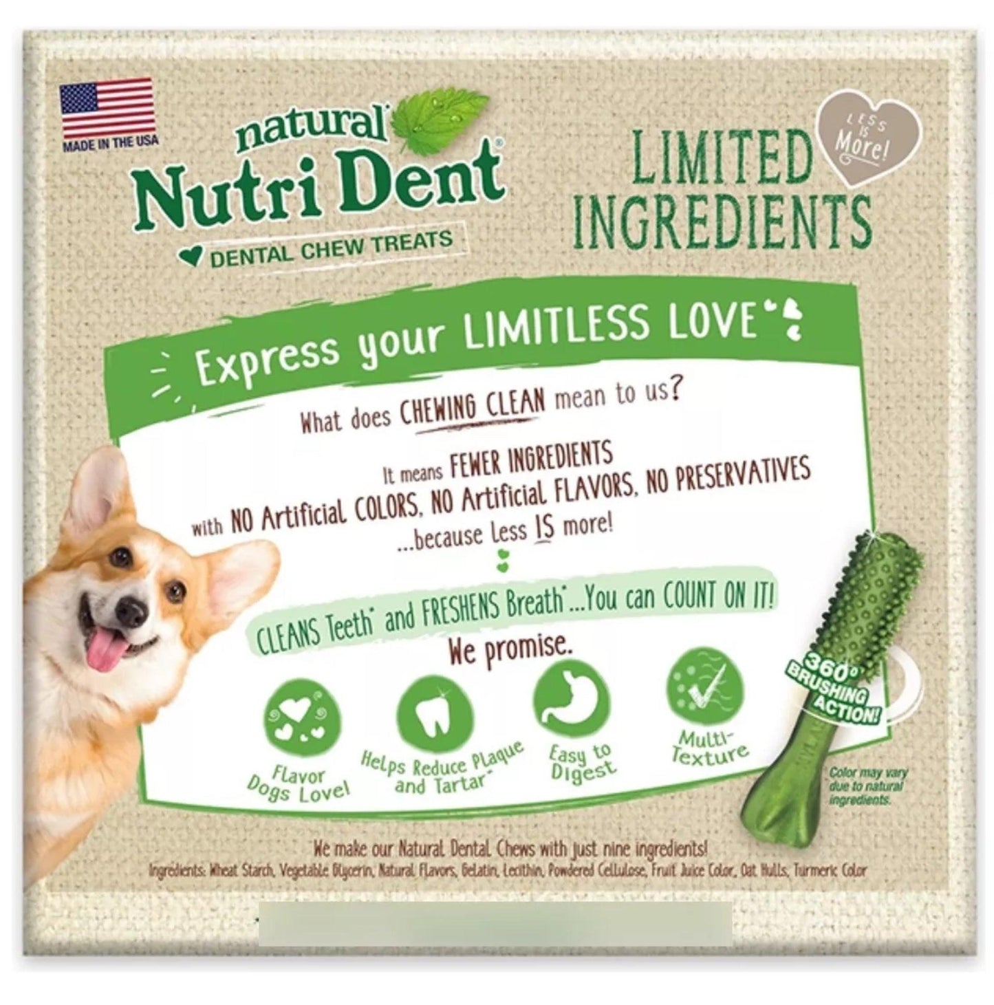 Cepillo Dental Comestible Sabor Menta Para Perro - 160 Unids.