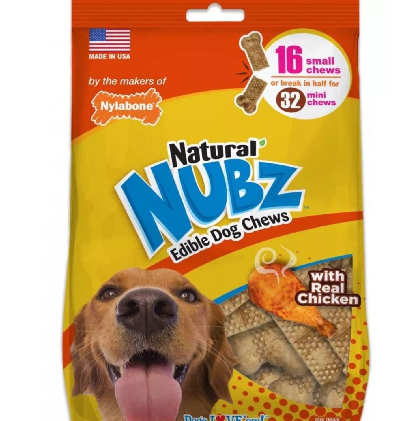 Nubz Juguete Comestible Sabor Pollo Para Perros -16 Unidades
