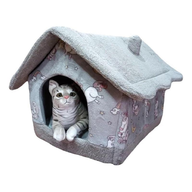 Casa Cama Para Mascotas Tipo Iglú Desarmable Afelpada Grande