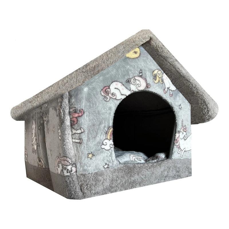 Casa Cama Para Mascotas Tipo Iglú Desarmable Afelpada Grande