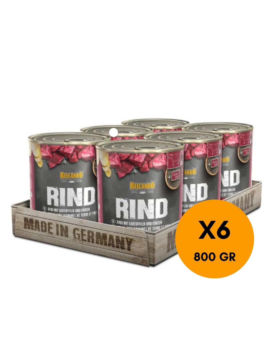 G R Rind PACK 6 LATAS BELCANDO RIND TERNERA PATATA GUISANTES - 800 GR – Vinipets