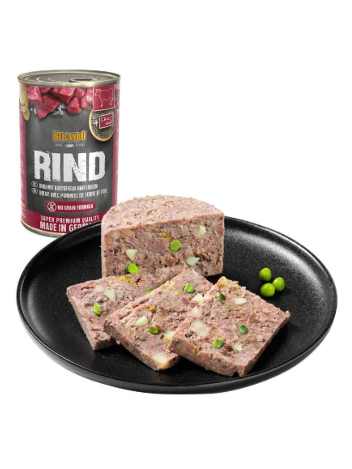 G R Rind PACK 6 LATAS BELCANDO RIND TERNERA PATATA GUISANTES - 800 GR – Vinipets